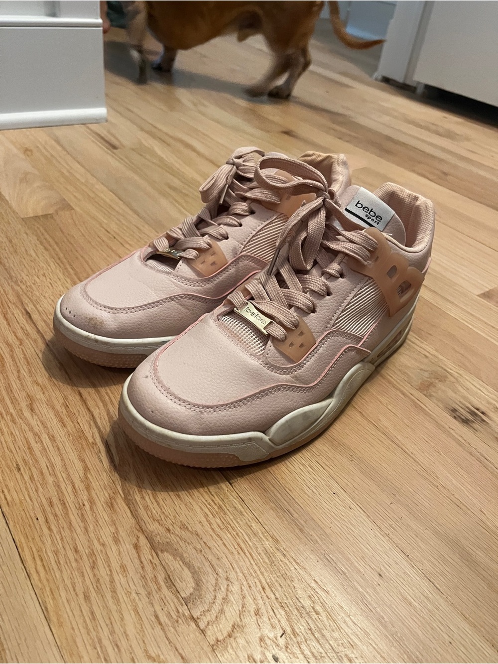 bebe Pink Low-Top Lace-Up Fashion Sneakers